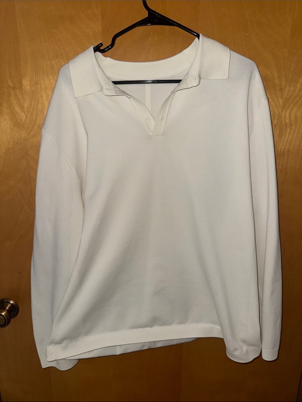 lululemon athletica Men's White V-Neck Polo Sweater